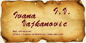 Ivana Vajkanović vizit kartica